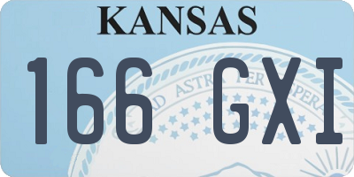 KS license plate 166GXI