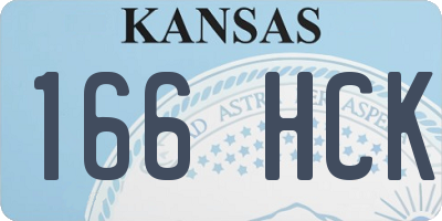 KS license plate 166HCK