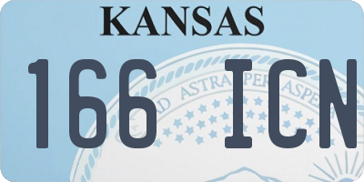 KS license plate 166ICN