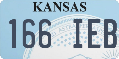 KS license plate 166IEB