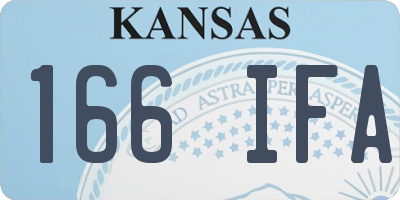 KS license plate 166IFA