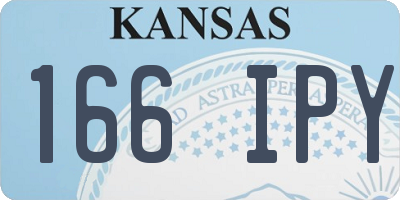 KS license plate 166IPY