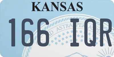 KS license plate 166IQR