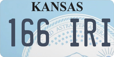 KS license plate 166IRI