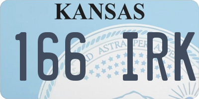 KS license plate 166IRK