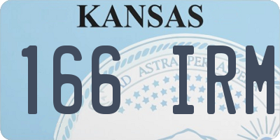 KS license plate 166IRM