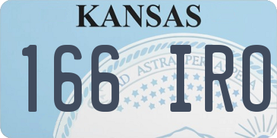 KS license plate 166IRO