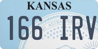 KS license plate 166IRV