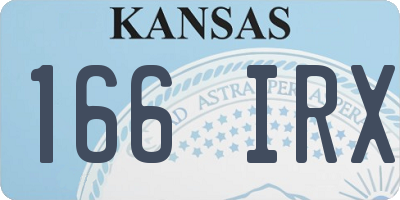 KS license plate 166IRX