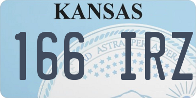 KS license plate 166IRZ