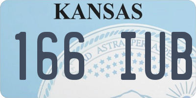 KS license plate 166IUB