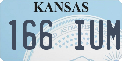 KS license plate 166IUM