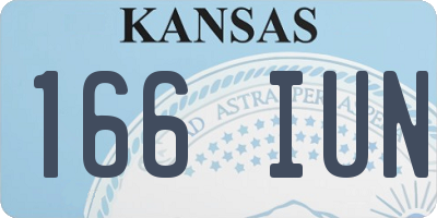 KS license plate 166IUN