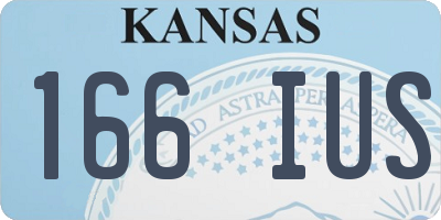 KS license plate 166IUS