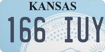 KS license plate 166IUY