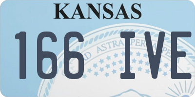 KS license plate 166IVE