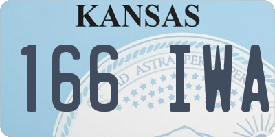 KS license plate 166IWA