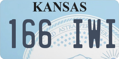 KS license plate 166IWI