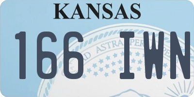 KS license plate 166IWN