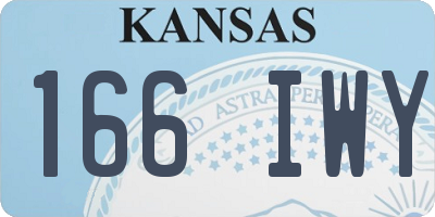KS license plate 166IWY