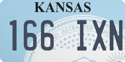 KS license plate 166IXN