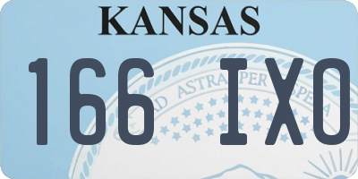 KS license plate 166IXO
