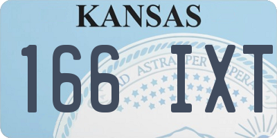 KS license plate 166IXT