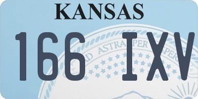 KS license plate 166IXV