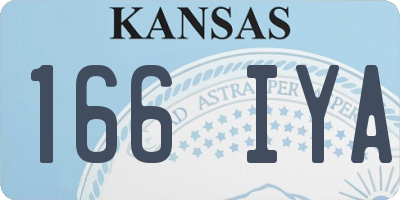 KS license plate 166IYA