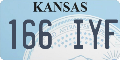 KS license plate 166IYF