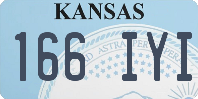 KS license plate 166IYI