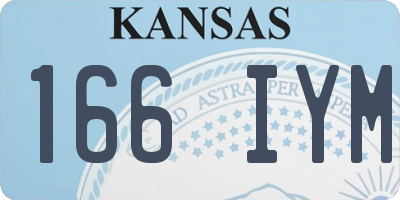 KS license plate 166IYM