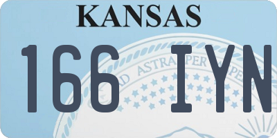 KS license plate 166IYN