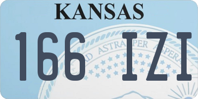 KS license plate 166IZI