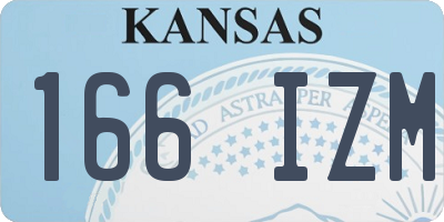 KS license plate 166IZM