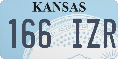KS license plate 166IZR