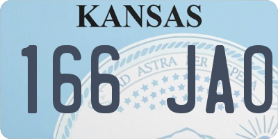 KS license plate 166JAO