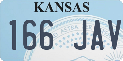 KS license plate 166JAV