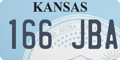 KS license plate 166JBA