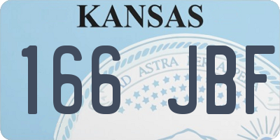 KS license plate 166JBF