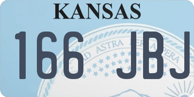 KS license plate 166JBJ