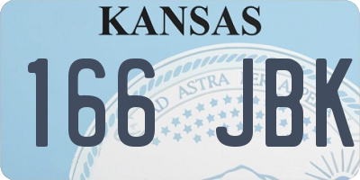KS license plate 166JBK