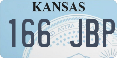 KS license plate 166JBP