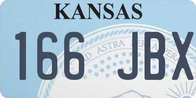 KS license plate 166JBX