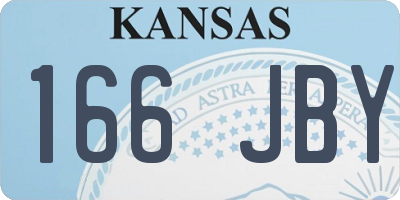 KS license plate 166JBY