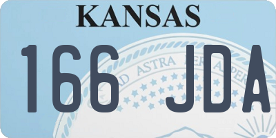 KS license plate 166JDA