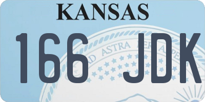 KS license plate 166JDK