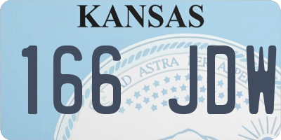 KS license plate 166JDW