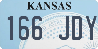 KS license plate 166JDY