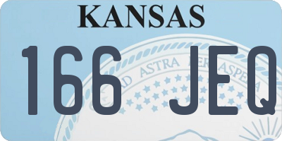 KS license plate 166JEQ